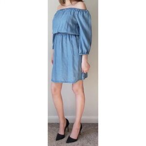 Splendid Off the Shoulder Chambray Dress